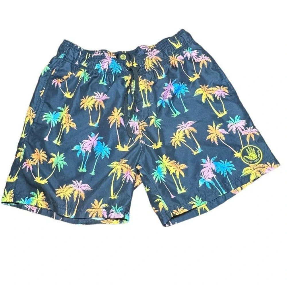 Body Glove Vapor All Over Palm Tree Drawstring Swim Trunks With Pockets SZ L/34